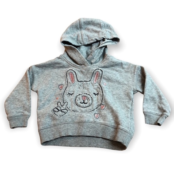 Joe Fresh Other - 🎉3 For 15$🎉Toddler Gray Rabbit Hoodie Sweatshirt Size 2T